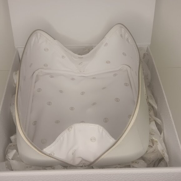 CHRISTIAN DIOR WHITE & GOLD COSMETIC BEAUTY BAG - Picture 10 of 12